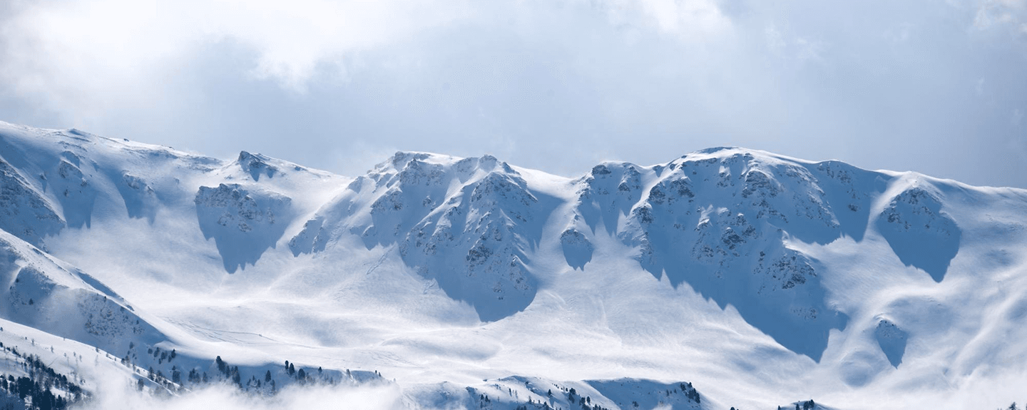 Snow covered mountain range